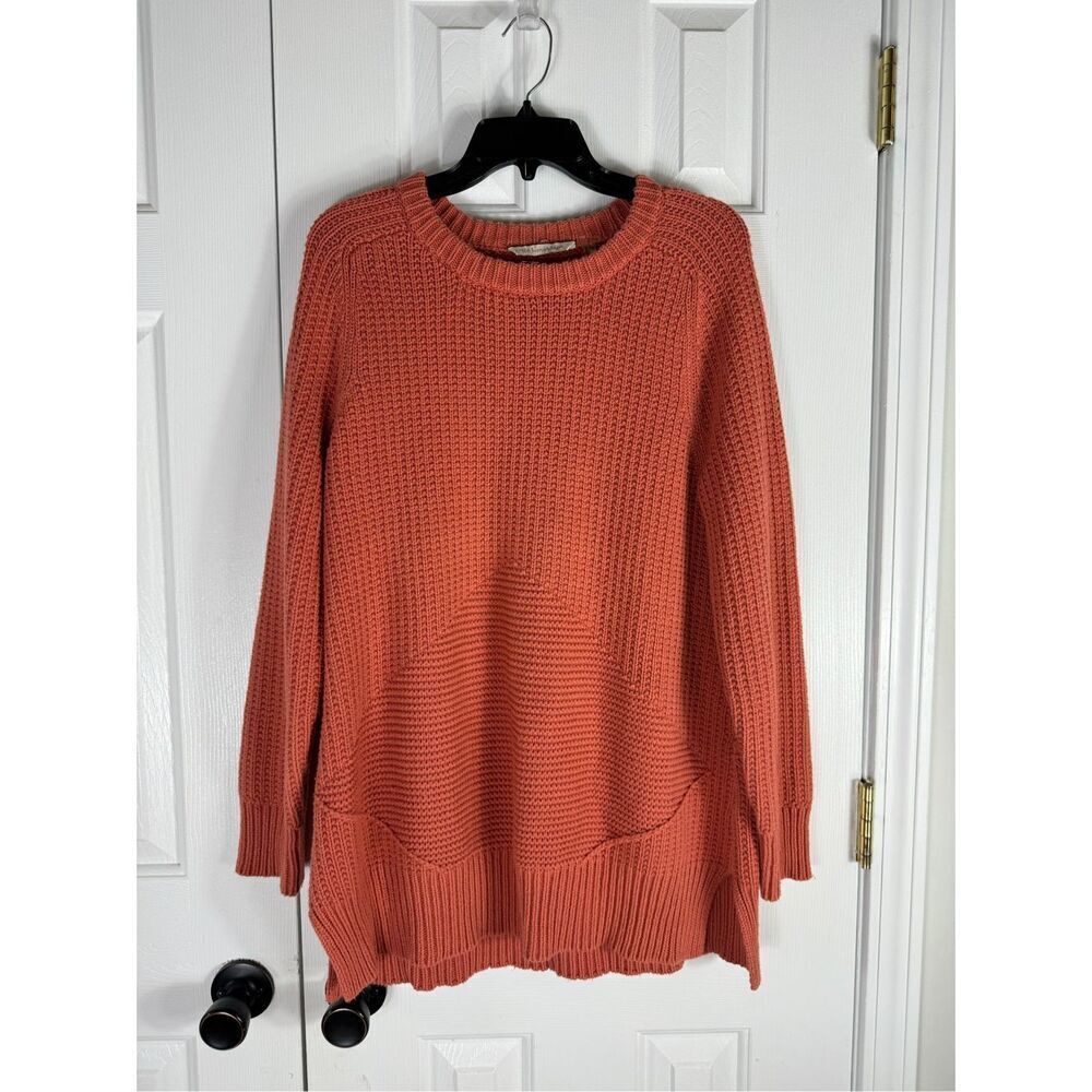 Soft Surroundings Womens Heavy Thick Knit Crewneck Pullover Long Length Sweater